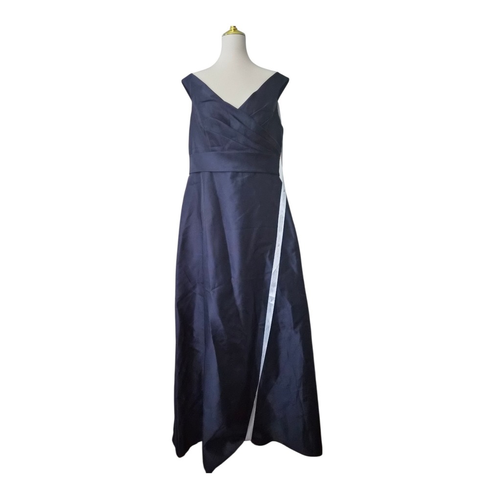 Alfred Sung Midnight Blue Off the Shoulder Satin Gown $239 New‎ Size 16R